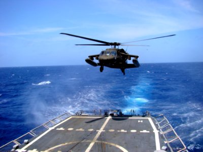 US Navy 041010-N-0000X-001 An Army UH-60 Black Hawk helicopter from the Winged Warriors of 1-228th Aviation Regiment