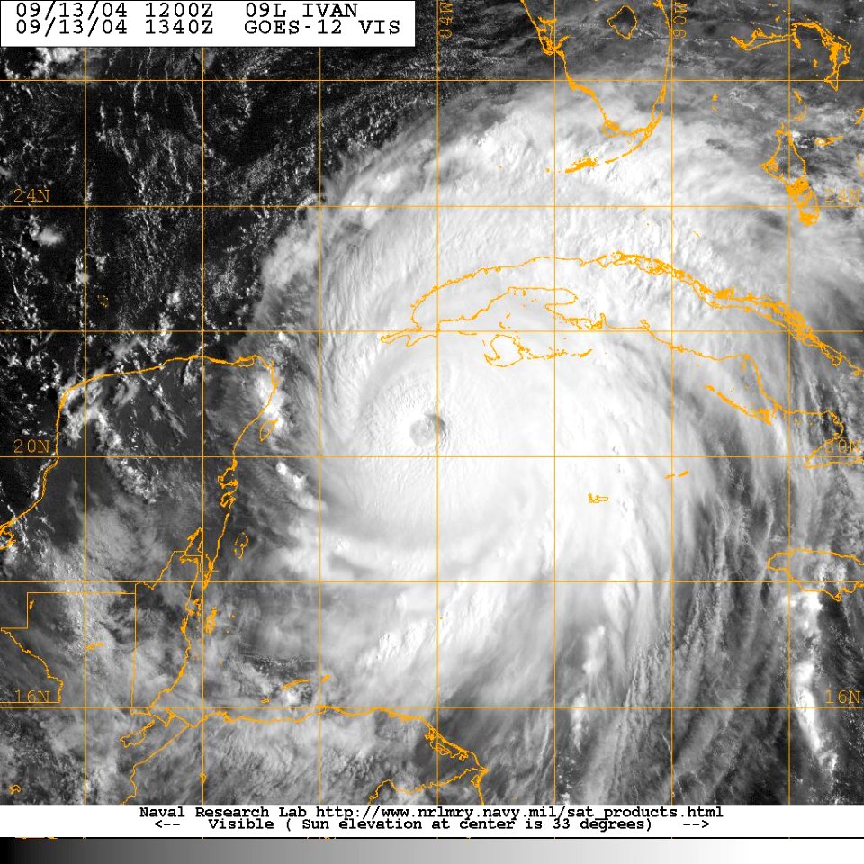 US Navy 040913-N-0000X-001 Satellite image taken from the GOES-12 satellite of Hurricane Ivan at approximately 0940 EST