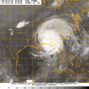 US Navy 040916-N-0000X-002 Satellite image taken from the GOES-12 satellite of Hurricane Ivan at approximately 0645 EST