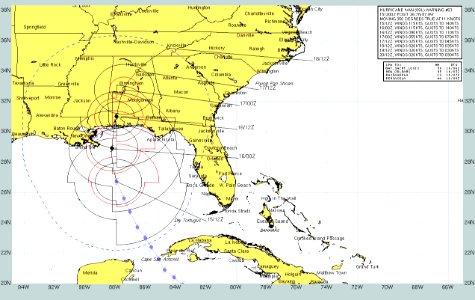 US Navy 040915-N-0000X-001 Current forecast projected path and wind speeds of Hurricane Ivan from Sept 15 to Sept 20