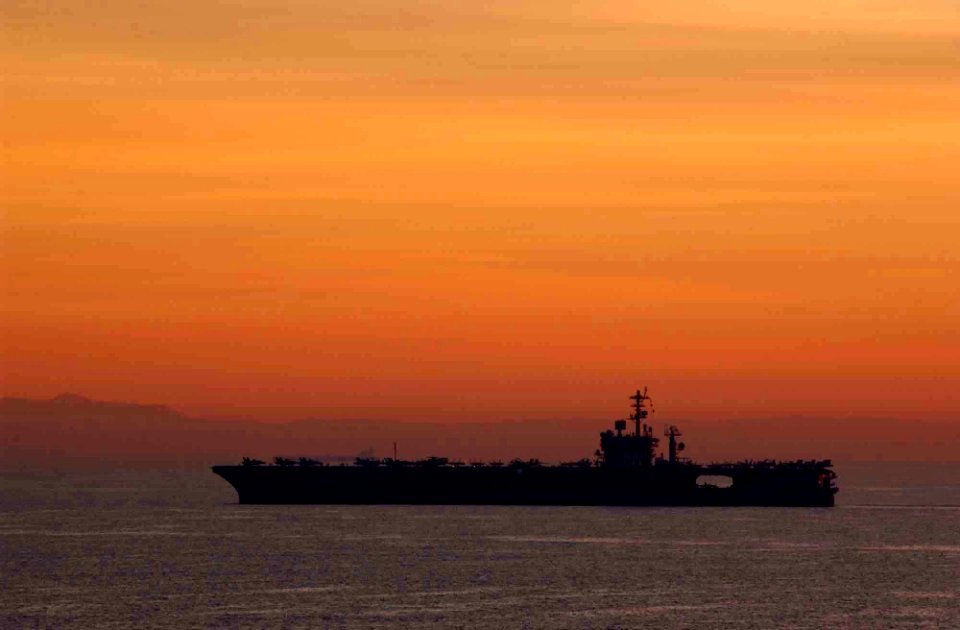 US Navy 041116-N-4776G-041 USS Nimitz (CVN 68) underway in the early morning hours off the California coast