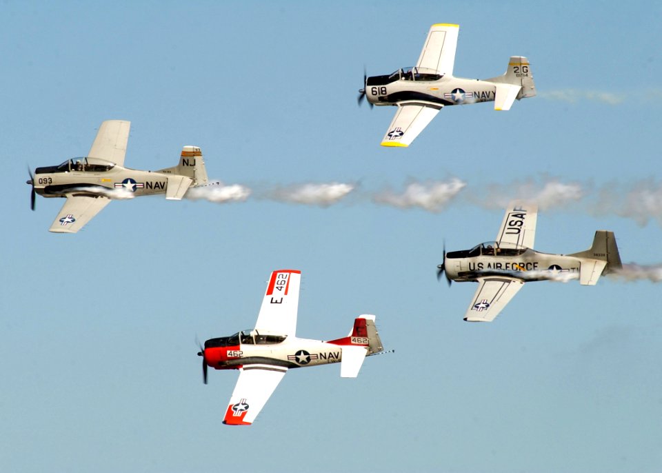 US Navy 040926-N-1407C-002 Aerial team Trojan Horsemen performs