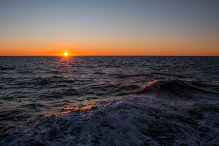 Sun dusk north sea