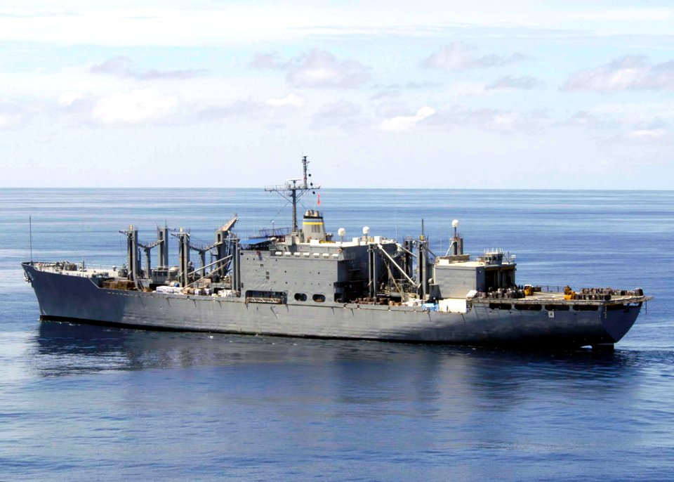 US Navy 050118-N-4336M-088 The Military Sealift Command combat stores ship USNS Niagara Falls (T-AFS 3) underway off the coast of Indonesia supporting Operation Unified Assistance