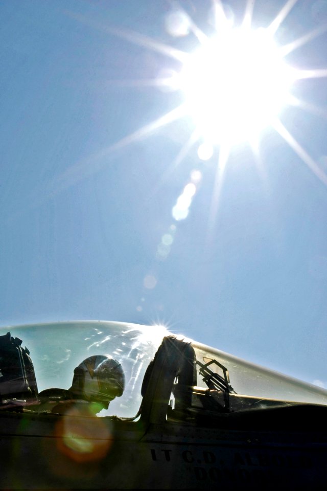 US Navy 050129-N-4166B-018 A pilot assigned to the Mauraders of Strike Fighter Squadron Eight Two (VFA-82) goes through his preflight checklist in the cockpit of an F-A 18C Hornet prior to flight operations