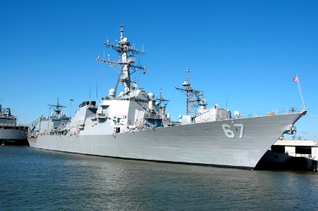 US Navy 050205-N-0295M-002 The guided missile destroyer USS Cole (DDG 67) sits moored to the pier in her homeport of Naval Station Norfolk, Va