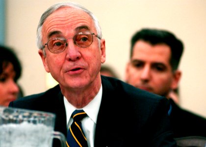 US Navy 050310-N-2568S-002 Secretary of the Navy Gordon England testifies to members of the House Appropriations Committee (Defense Subcommittee) during a Fiscal Year 2006 Navy-Marine Corps Budget Overview Hearing