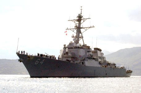 US Navy 050303-N-0780F-079 The guided missile destroyer USS Carney (DDG 64) approaches the Marathi NATO pier facility in Souda Bay for a scheduled port visit