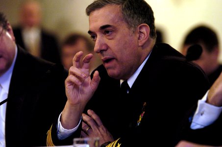 US Navy 050309-N-7676W-077 Chief of Naval Research, Rear Adm. Jay M. Cohen, presents testimony on the Department of Defense Science and Technology Budget and Strategy