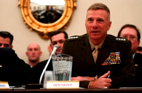 US Navy 050310-N-2568S-006 Commandant of the Marine Corps Gen. Michael Hagee testifies to members of the House Appropriations Committee (Defense Subcommittee)