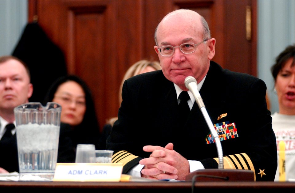 US Navy 050310-N-2568S-005 Chief of Naval Operations Adm. Vern Clark testifies to members of the House Appropriations Committee (Defense Subcommittee) during a Fiscal Year 2006 Navy-Marine Corps Budget Overview Hearing