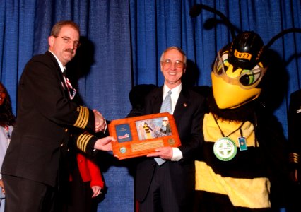 US Navy 050322-N-2568S-082 Puget Sound Naval Shipyard and Intermediate Maintenance Facility is recognized by Secretary of the Navy, Gordon England at the Navy League's Secretary of the Navy luncheon