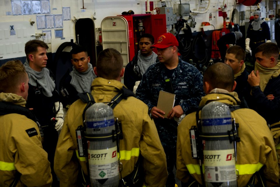 USS America general quarters drill 141023-N-MZ309-014