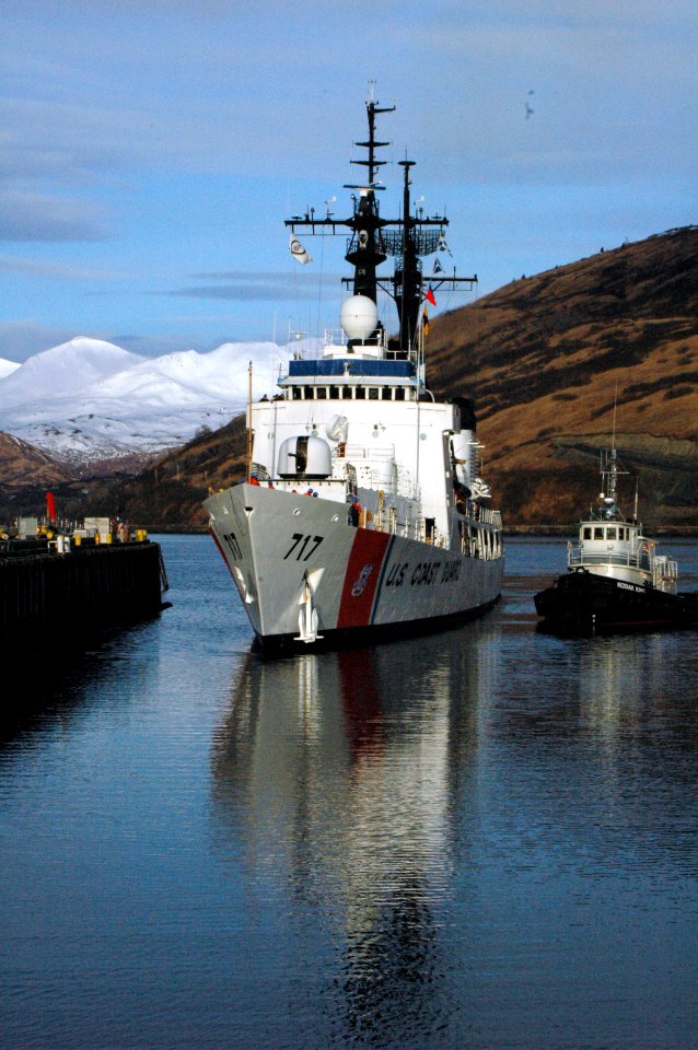 US Navy 050419-C-0326M-500 The U.S. Coast Guard cutter Mellon (WHEC 717) prepares to moor at the pier in Kodiak, Alaska