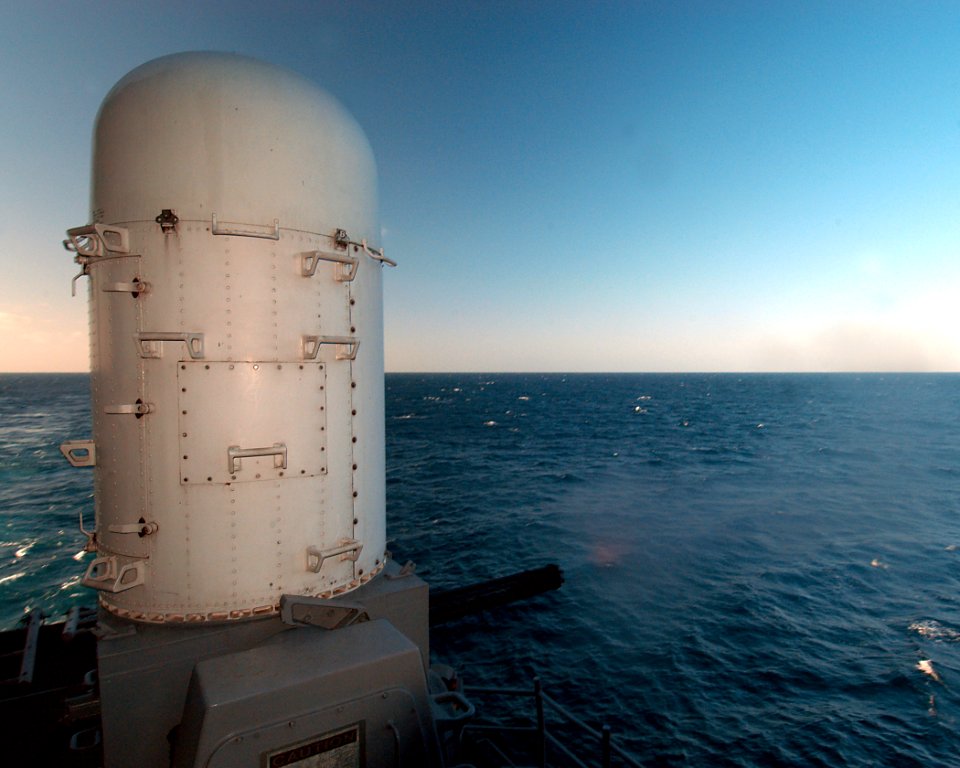 US Navy 050418-N-8704K-001 The conventionally powered aircraft carrier USS John F. Kennedy (CV 67), conducts a Close-in Weapons System (CWIS) live fire test
