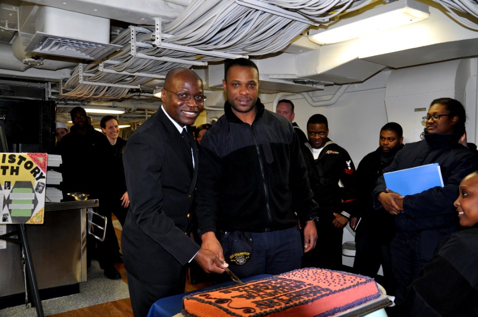 USS Arlington Black History Month celebration 150224-N-GG458-037