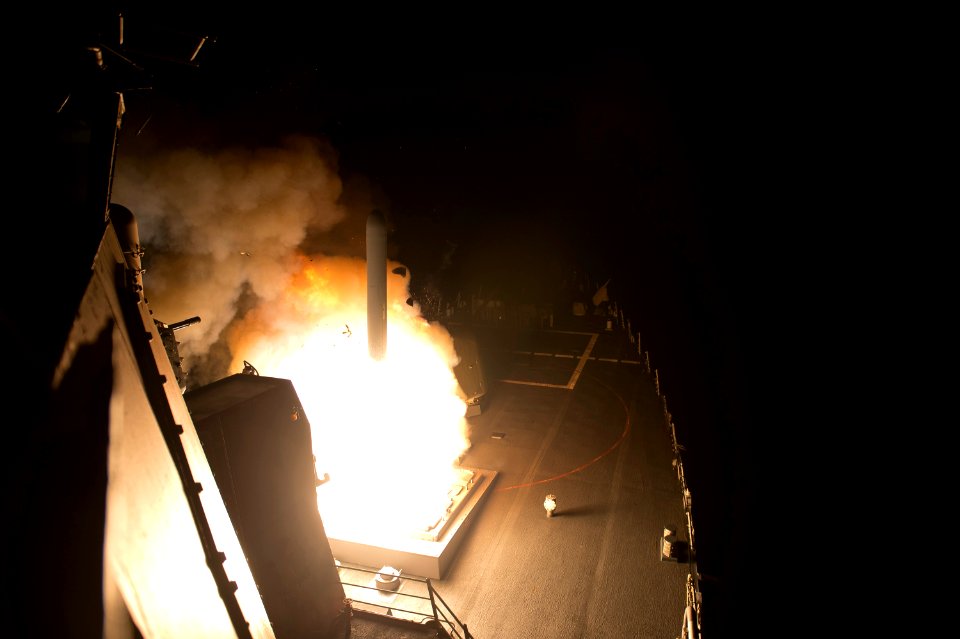 USS Arleigh Burke (DDG 51) launches tomahawk missiles 140923-N-WD757-247