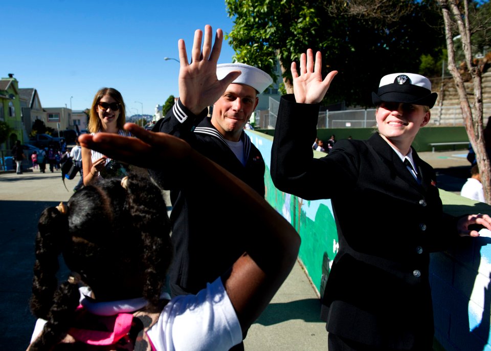 USS America sailors participate in community relations during San Francisco Fleet Week 141008-N-FR671-208