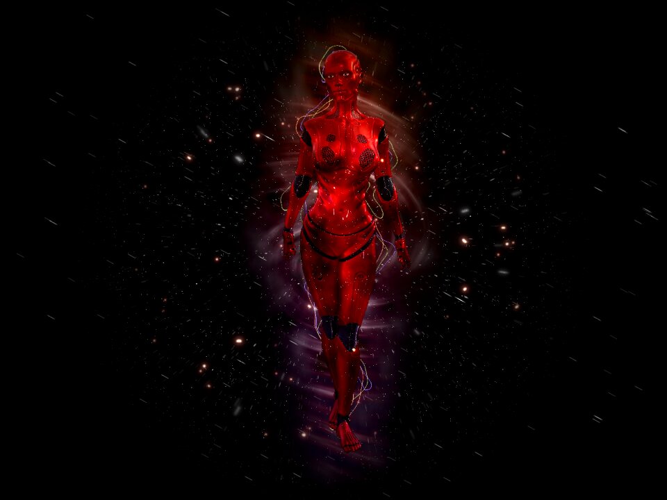 Futuristic character black science