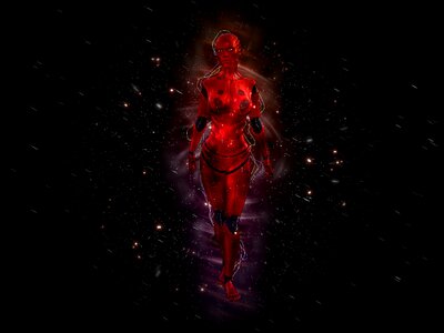 Futuristic character black science