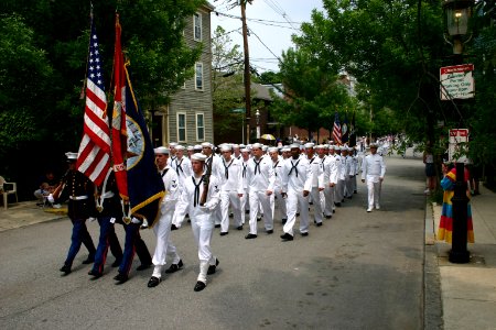 US Navy 050612-N-8110K-079 U.S. Navy Sailors march in the streets of Boston during a parade as part of Navy Week Boston