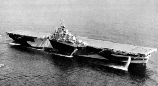 USS Bennington (CV-20) underway off Long Island on 25 September 1944