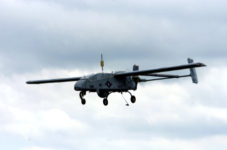 US Navy 050627-N-0295M-196 A U.S. Navy RQ-2B Pioneer Unmanned Aerial Vehicle conducts a pass in front of the crowd
