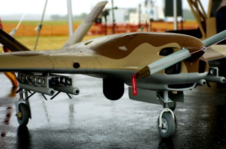 US Navy 050627-N-0295M-067 A Sentry HP Unmanned Aerial Vehicle (UAV) on display at the 2005 Naval UAV Air Demo held at the Webster Field Annex of Naval Air Station Patuxent River