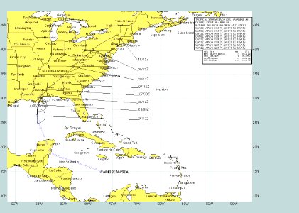 US Navy 050705-N-0000X-003 Graphic depicting the expected track of Tropical Storm Cindy