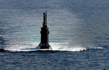 US Navy 050624-N-1464F-013 The Turkish submarine Preveze surfaces following the North Atlantic Treaty Organization (NATO) submarine escape and rescue exercise Sorbet Royal 2005