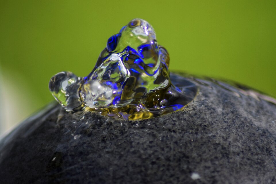 Indoor fountain running water blue shimmer