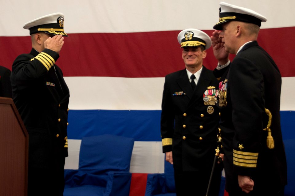 USS Bonhomme Richard (LHD 6) Amphibious Squadron (PHIBRON) 11 Change of Command Ceremony 170109-N-XT039-409