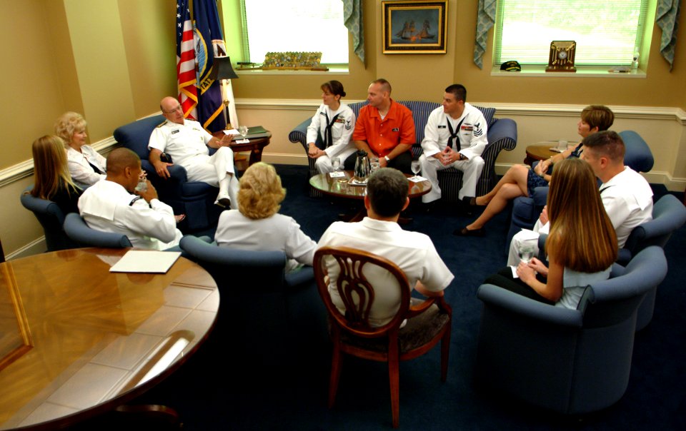 US Navy 050720-N-0962S-041 Chief of Naval Operations (CNO) Adm. Vern Clark and Mrs. Connie Clark spend time with the Pacific, Atlantic, Shore, and Reserve Force Sailors of the Year
