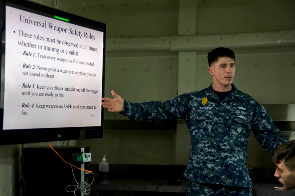 USS Bonhomme Richard (LHD 6) Weapons Safety 161114-N-TH560-005