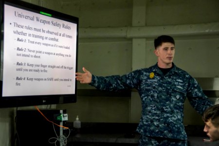 USS Bonhomme Richard (LHD 6) Weapons Safety 161114-N-TH560-005