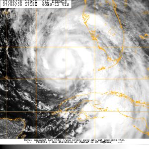 US Navy 050709-N-0000X-001 Satellite image taken from the GOES-12 satellite of Hurricane Dennis
