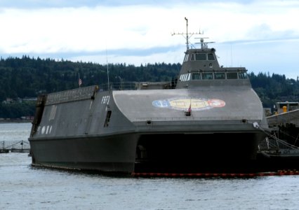 US Navy 050711-N-3390M-044 The Littoral Surface Craft-Experimental (X-Craft), christened Sea Fighter (FSF 1), currently docked on board Naval Station Everett, Wash