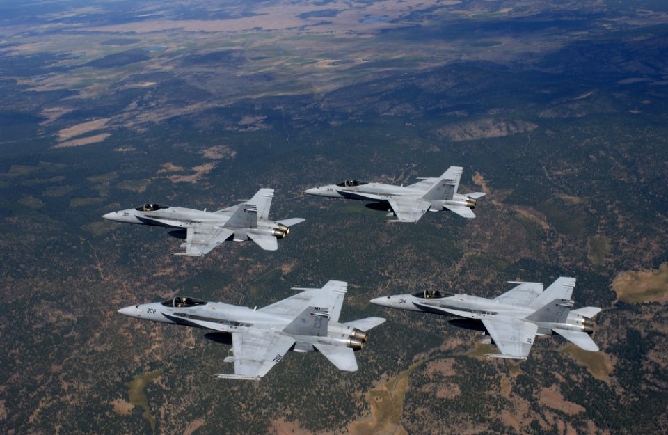 US Navy 050812-F-4177H-446 F-A-18C Hornets, assigned to the Vigilantes of Strike Fighter Squadron One Five One (VFA-151)