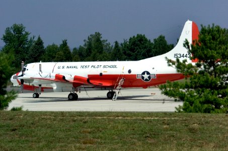 US Navy 050802-N-0295M-174 A NP-3D Orion aircraft, assigned to the U.S. Naval Test Pilot School, sits on the flight line aboard Naval Air Station Patuxent River, Md