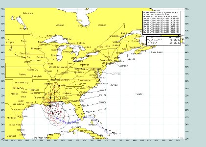 US Navy 050828-N-0000W-001 Navy graphic of Hurrican Katrina strom track