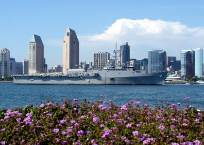 US Navy 050722-N-3532C-001 The amphibious transport dock USS Duluth (LPD 6) returns to Naval Base San Diego after a 15-day underway period photo