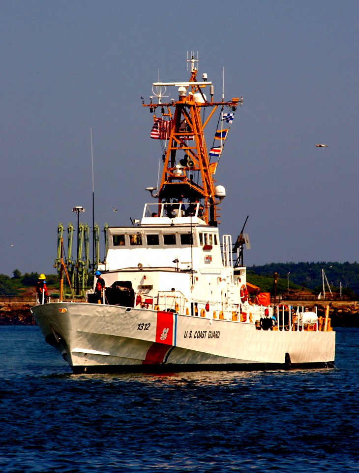 US Navy 050804-C-2023P-569 Patrol Boat from Woods Hole, Mass., patrols the Portland Harbor as part of security measures for Secretary of Homeland Security Michael Chertoff's visit