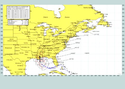 US Navy 050828-N-0000W-004 Navy graphic showing Hurricane Katrina strom track