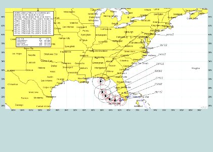 US Navy 050823-N-0000W-002 Navy weather graphic showing Hurricane Katrina after it crossed South Florida and headed back to sea in the Gulf of Mexico photo