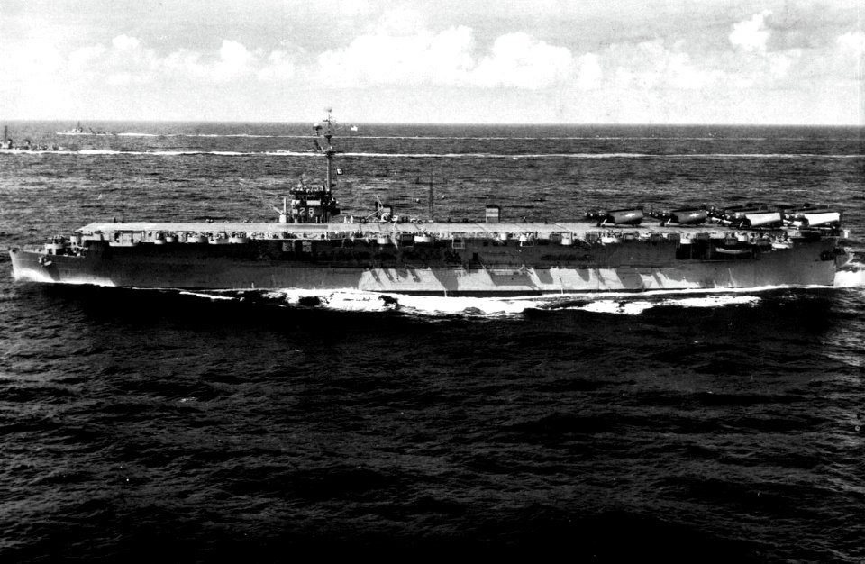 USS Cabot (CVL-28) underway at sea in early 1952