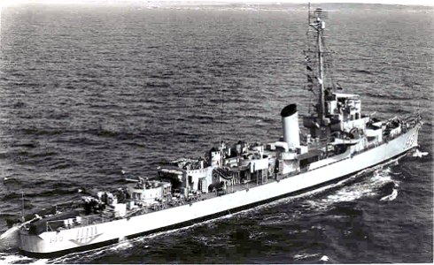 USS Brough (DE-148) underway, circa in the early 1950s