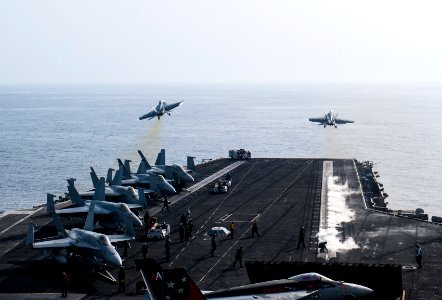 USS Carl Vinson conducts flight operations. (16914110610)