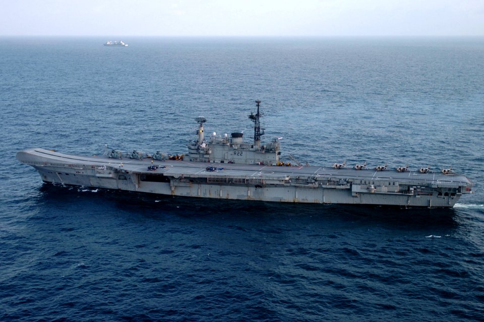 US Navy 050925-N-0413R-043 The Indian aircraft carrier CVH Viraat (R 22) underway in the Indian Ocean as part of exercise Malabar 2005
