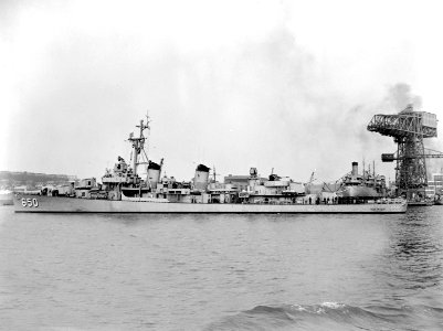 USS Caperton (DD-650) at the Philadelphia Naval Shipyard on 25 February 1952