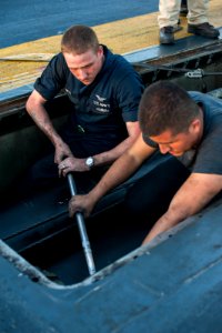 USS Carl Vinson sailors conduct maintenance 140905-N-TP834-937